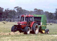 Modern round hay baling